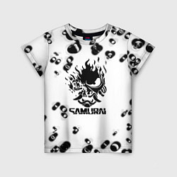 Детская футболка Samurai черные краски текстура