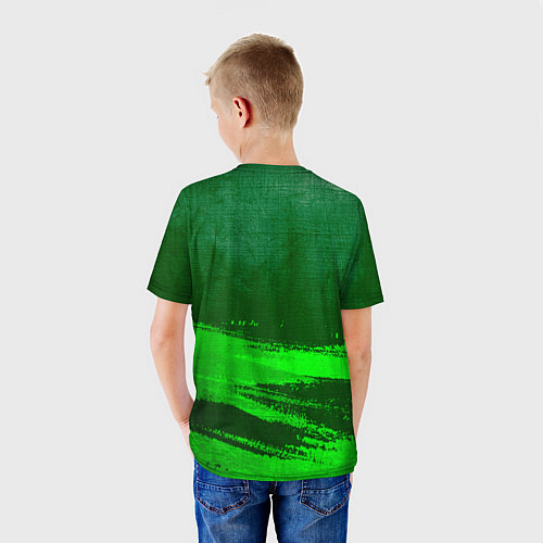 Детская футболка Club Brugge - green gradient посередине / 3D-принт – фото 4