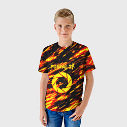 Футболка детская Portal огненный стиль, цвет: 3D-принт — фото 2