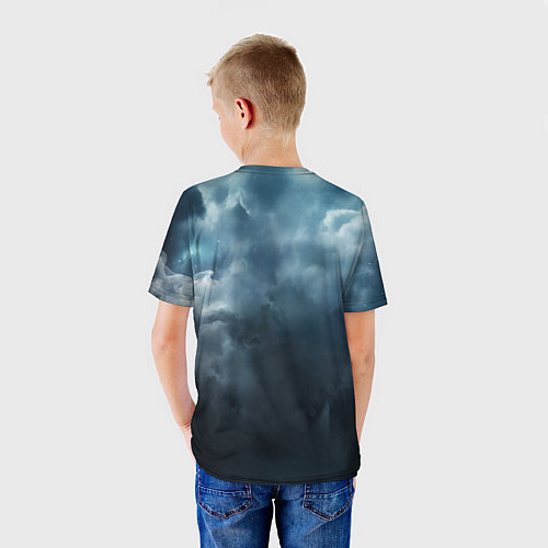 Детская футболка Волк ночью под луной / 3D-принт – фото 4