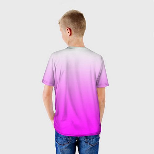 Детская футболка Gradient color pink / 3D-принт – фото 4