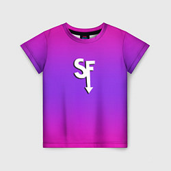 Детская футболка Sally Face neon gradient