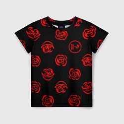 Детская футболка Twenty one pilots rose pattern