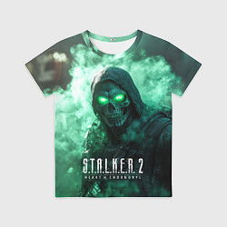 Детская футболка Stalker 2 череп с зелеными глазами