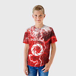 Футболка детская Portal брызги красок шторм, цвет: 3D-принт — фото 2