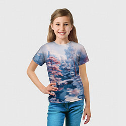 Футболка детская Японская зима в сельской местности, цвет: 3D-принт — фото 2