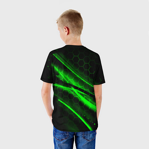 Детская футболка Starcraft 2 кислотные соты линии / 3D-принт – фото 4