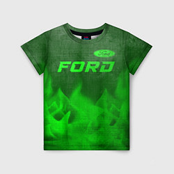 Детская футболка Ford - green gradient посередине