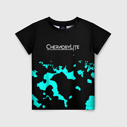 Детская футболка Chernobylite камуфляж голубой