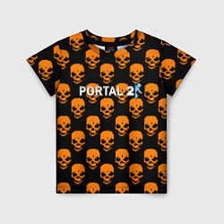 Детская футболка Portal skull pattern