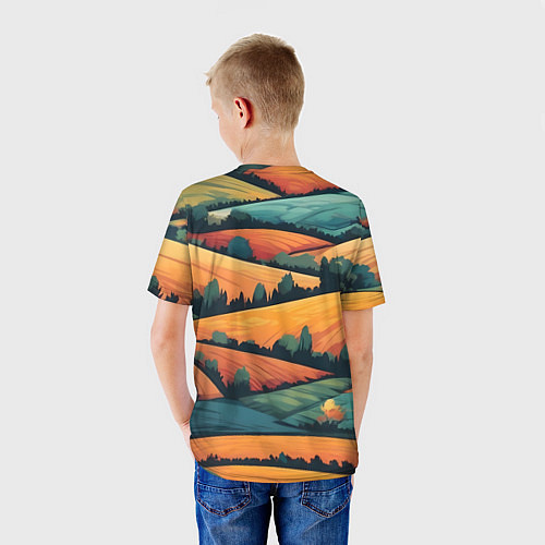 Детская футболка Поля луга / 3D-принт – фото 4