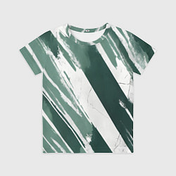 Детская футболка Косая зеленая полоска