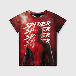 Футболка детская Spider-man red background, цвет: 3D-принт