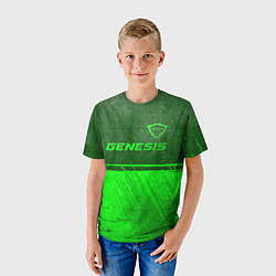 Футболка детская Genesis - green gradient посередине, цвет: 3D-принт — фото 2