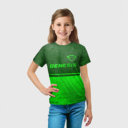 Футболка детская Genesis - green gradient посередине, цвет: 3D-принт — фото 2