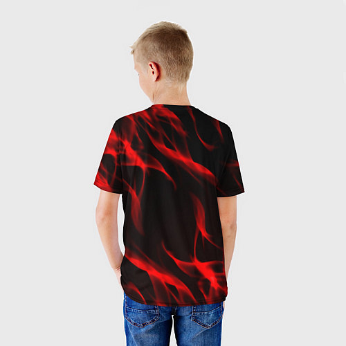 Детская футболка Keep calm flame red / 3D-принт – фото 4