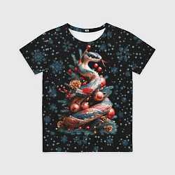 Футболка детская Ёлка змея, цвет: 3D-принт