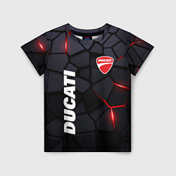 Футболка детская Ducati - плиты с эффектом свечения, цвет: 3D-принт