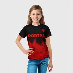 Футболка детская Portal - red gradient посередине, цвет: 3D-принт — фото 2