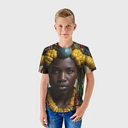 Футболка детская Африканец искусство, цвет: 3D-принт — фото 2