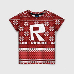 Детская футболка Новогодний свитер ugly Roblox