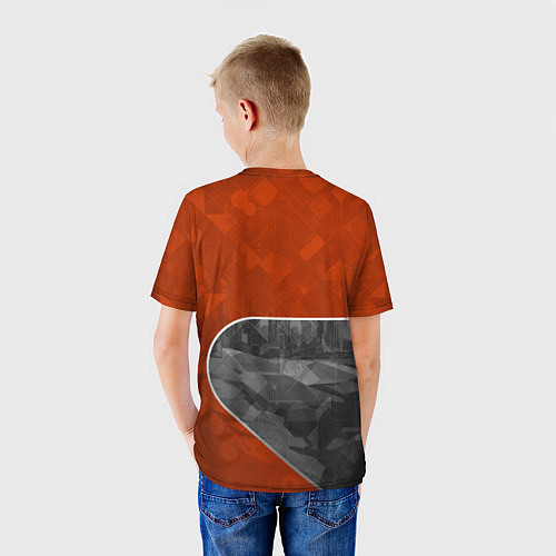 Детская футболка Оранжевый ретроавтомобиль / 3D-принт – фото 4