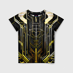 Детская футболка Gold lines on a black background