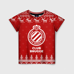 Детская футболка Новогодний Club Brugge с оленями