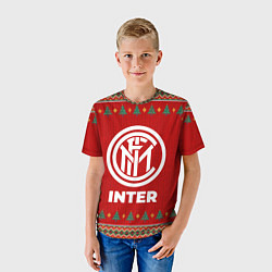 Футболка детская Inter new year, цвет: 3D-принт — фото 2