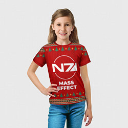 Футболка детская Mass Effect new year, цвет: 3D-принт — фото 2