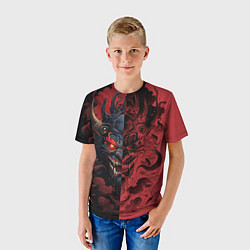 Футболка детская Японский демон Они, цвет: 3D-принт — фото 2