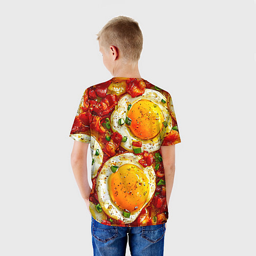 Детская футболка Яичница-глазунья / 3D-принт – фото 4