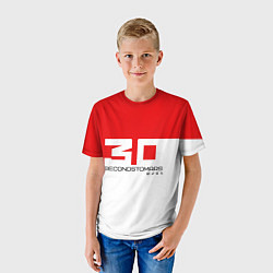 Футболка детская 30 Seconds to Mars - red and white, цвет: 3D-принт — фото 2