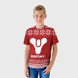 Футболка детская Новогодний Destiny, цвет: 3D-принт — фото 2