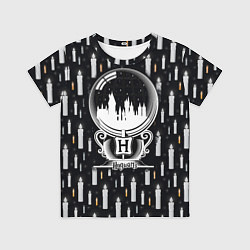 Детская футболка Гарри Поттер - Шар и свечи black and white
