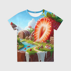 Детская футболка Клубничная планета - нейроарт фантазия