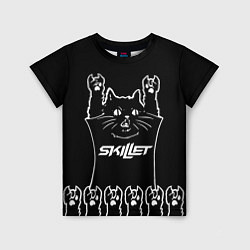 Футболка детская Skillet: cat rock, цвет: 3D-принт