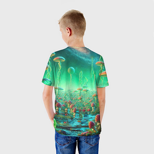 Детская футболка Рик и Морти изучают планету мухоморов - нейроарт ф / 3D-принт – фото 4