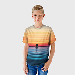 Футболка детская Медитация на закате, цвет: 3D-принт — фото 2