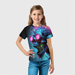 Футболка детская Metallica - crazy skeleton with headphones, цвет: 3D-принт — фото 2