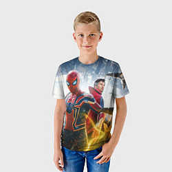 Футболка детская Стивен Стрэндж и Человек паук нет пути домой, цвет: 3D-принт — фото 2