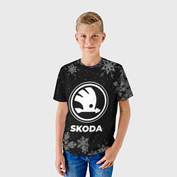 Футболка детская Снежный Skoda, цвет: 3D-принт — фото 2
