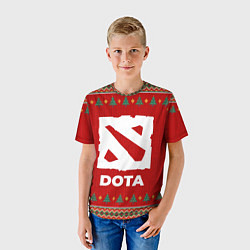 Футболка детская Dota new year, цвет: 3D-принт — фото 2