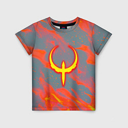 Детская футболка Quake огонь лого