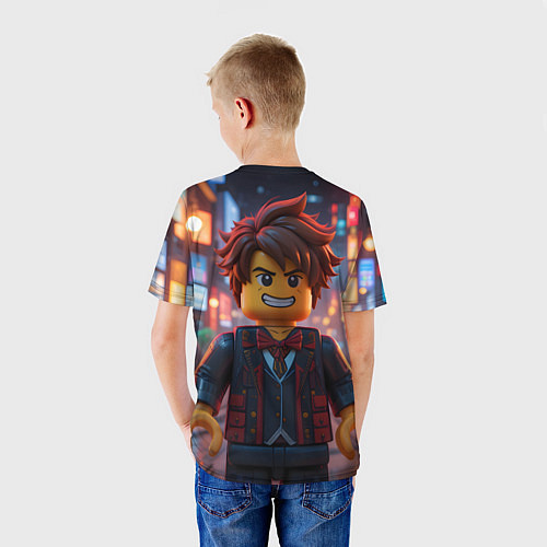 Детская футболка Роблокс вечерние огни / 3D-принт – фото 4