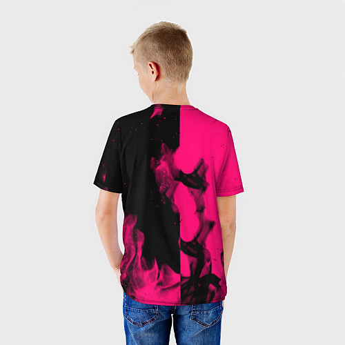 Детская футболка Monster energy fire pink / 3D-принт – фото 4