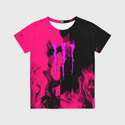 Детская футболка Monster energy fire pink