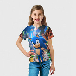 Футболка детская Sonic красочный мир, цвет: 3D-принт — фото 2