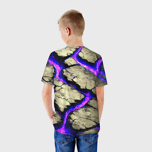 Детская футболка Треснувший камень фиолетовый / 3D-принт – фото 4
