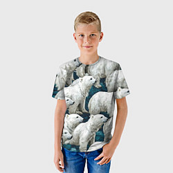Футболка детская Свора белых медведей, цвет: 3D-принт — фото 2